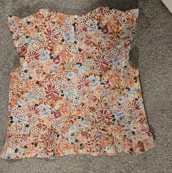 Solitaire Spring Floral Ruffle Sleeve & Waist Detail Embroidery Size Small - Picture 5 of 8